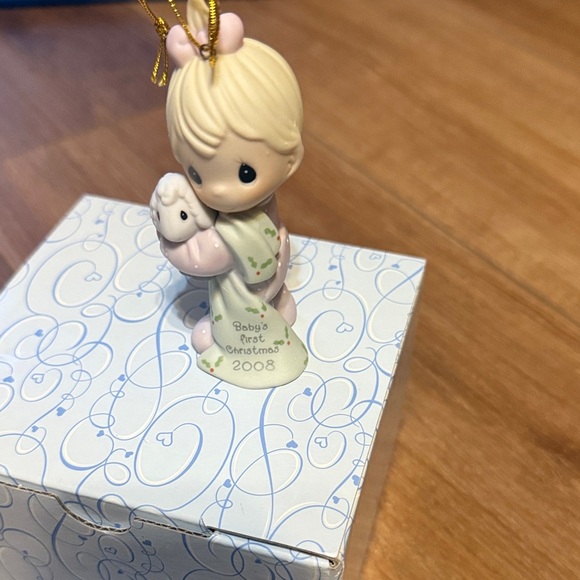 Precious Moments Baby's First Christmas Ornament - Pink and Green - Picture 1 of 3